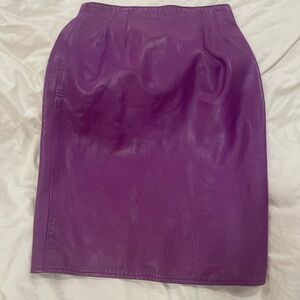 Purple Leather Skirt /vintage